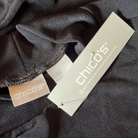 CHICOS TRAVELERS sz 2 L Side Split Top Tunic Stretch No Wrinkle Mockneck $80NEW - Picture 9 of 13